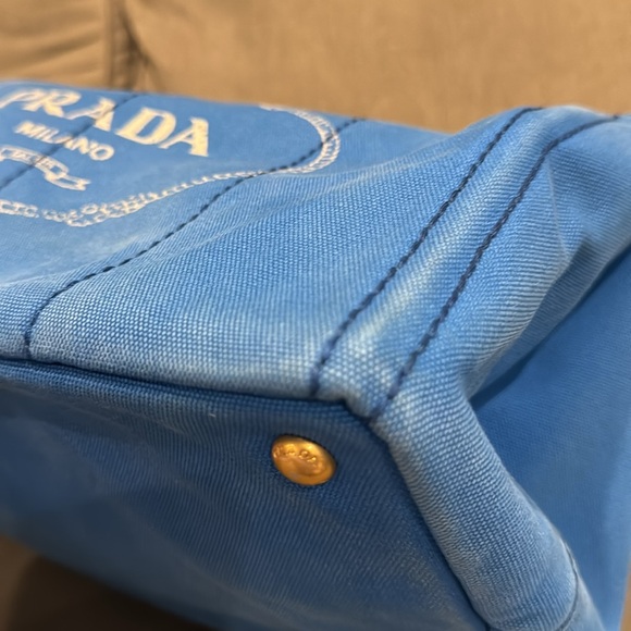 Prada Canapa Large Blue Tote - Picture 6 of 15